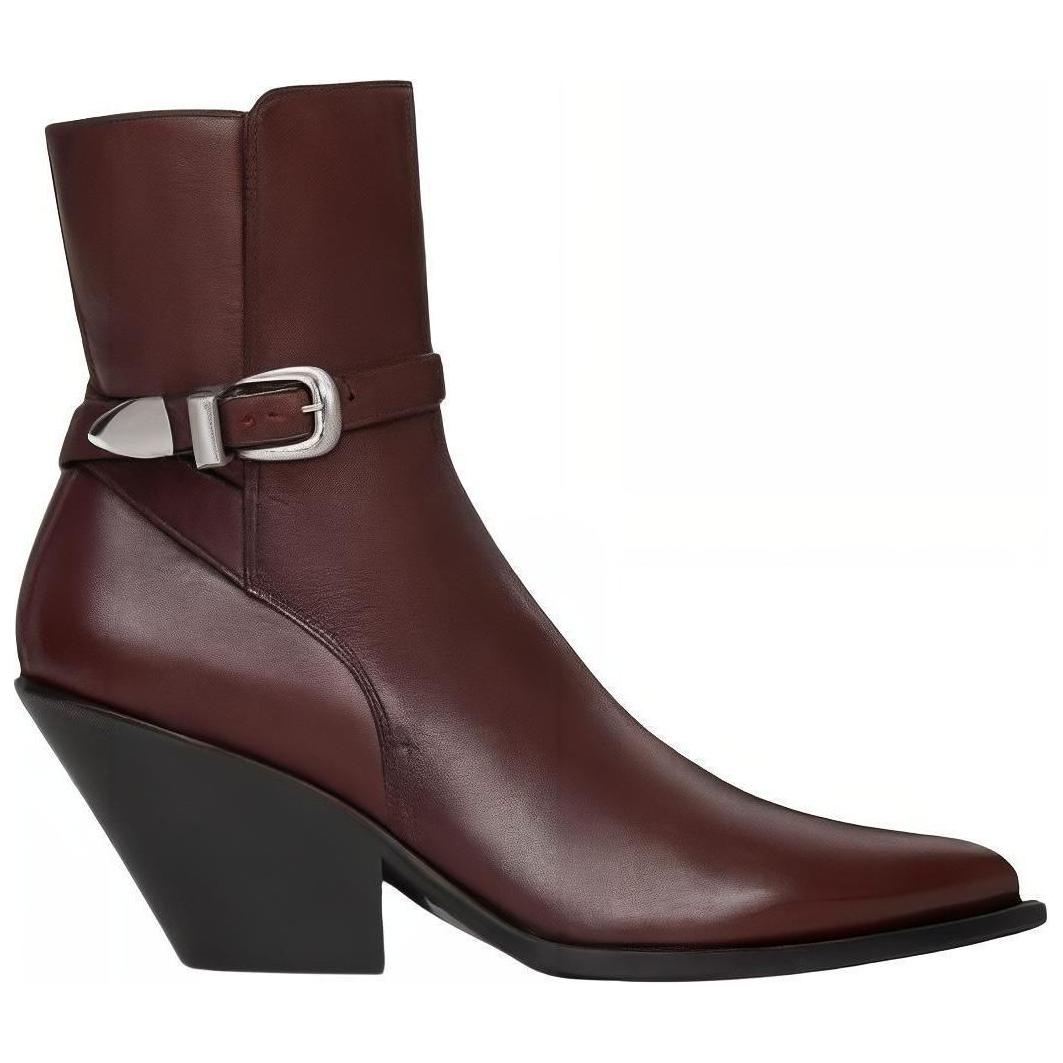 CELINE Ankle Boots 7cm Women's Brown