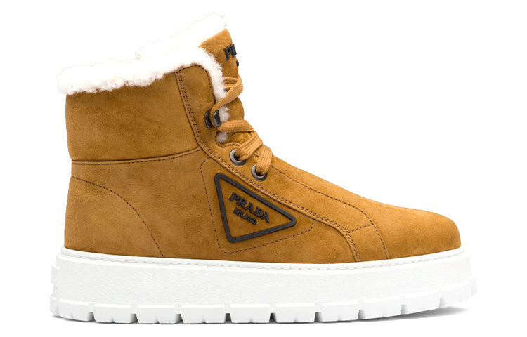 PRADA Ankle Boots Women's Cognac