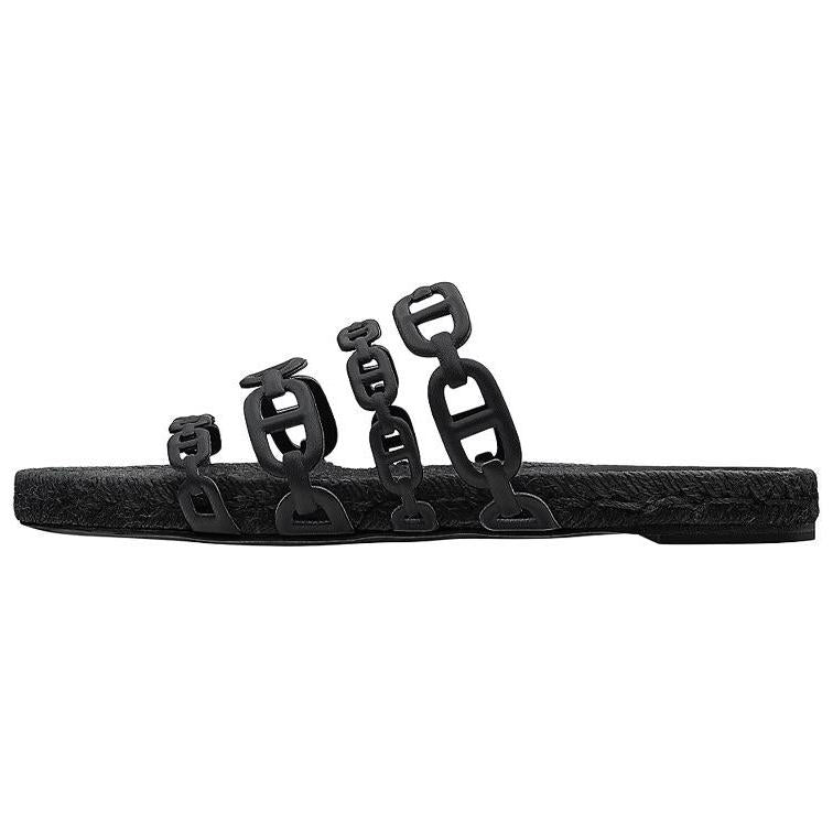 HERMES Ancone Slide Slippers Women's Black