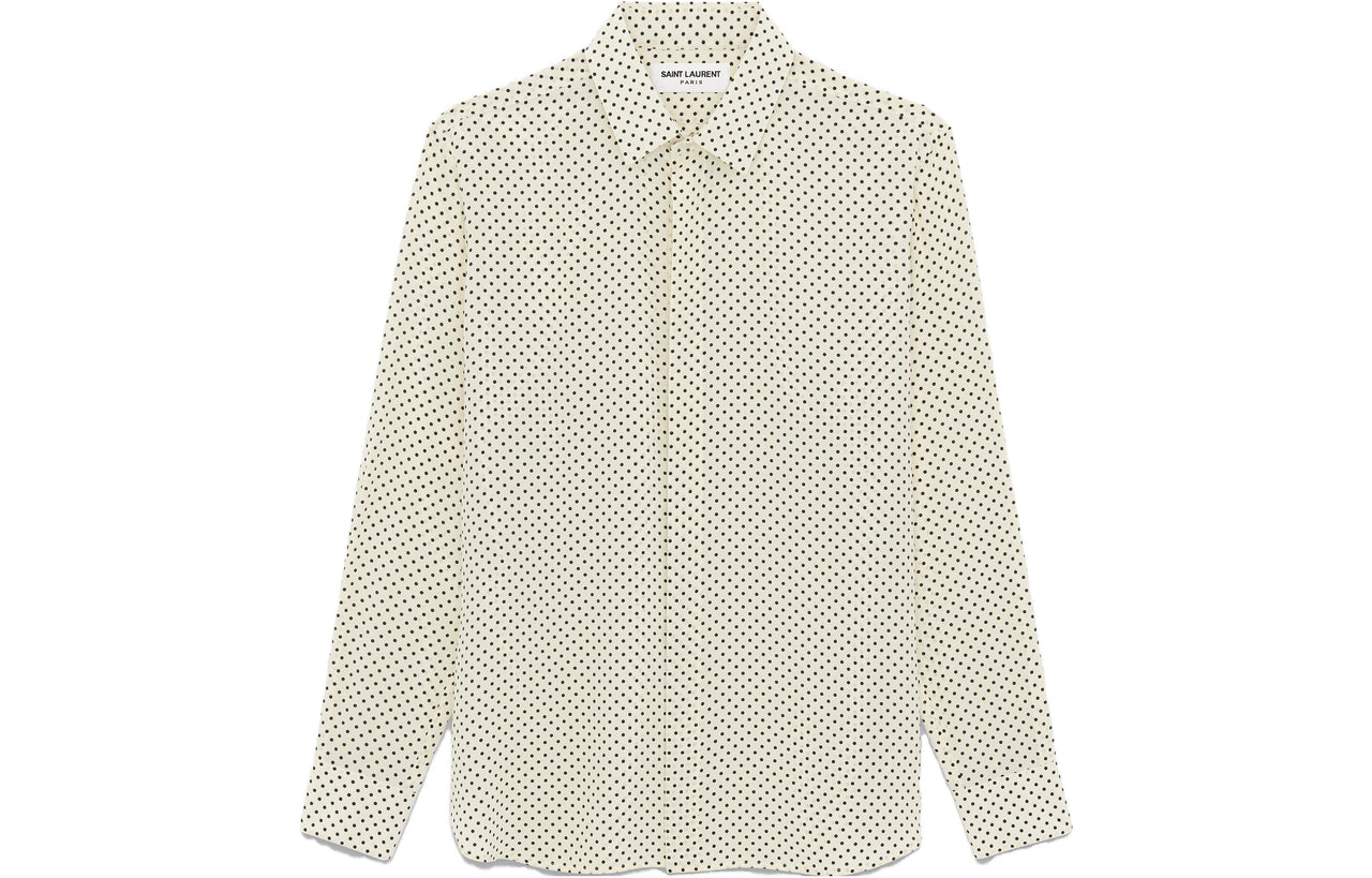 SAINT LAURENT Dotted Long-Sleeved Shirt