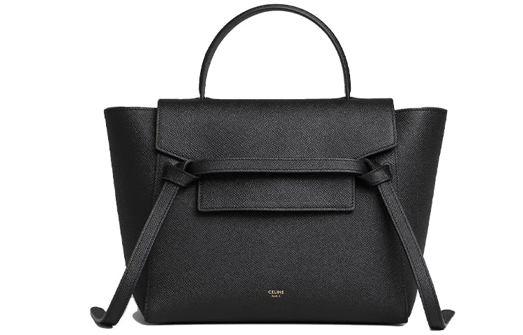 CELINE Belt Grained Calfskin Catfish Bag, Handbag, Shoulder Bag, Crossbody Bag, Handbag Micro Women's Black