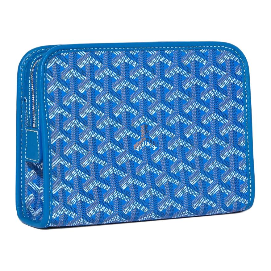 GOYARD JOUVENCE Canvas With Leather Toiletry Bag Small Size Unisex Blue