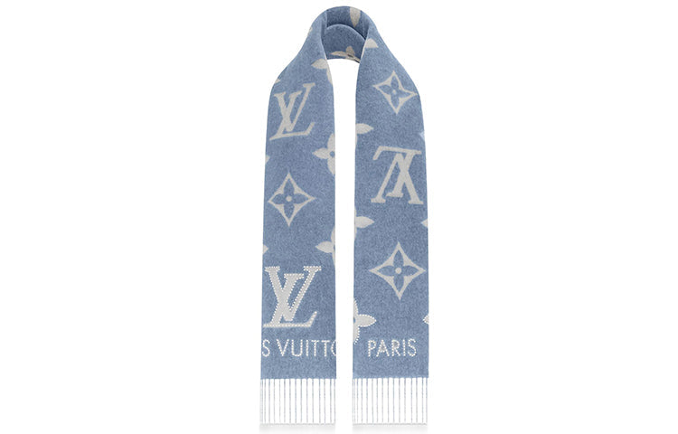 LOUIS VUITTON Studdy Reykjavik Knit Scarves Women's Blue