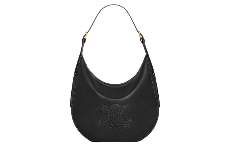 CELINE Calfskin Handbag, Shoulder Bag Women's Black