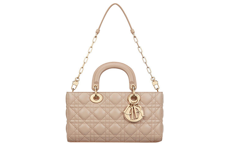 DIOR Lady D JOY Sheepskin Shoulder Bag, Crossbody Bag, Handbag Medium Size Women's Beige