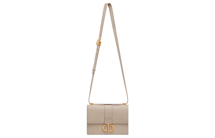 DIOR 30 Montaigne Cow Leather Monsta Bag Box Bag Handbag Shoulder Bag Crossbody Bag Small Size Women's Rouge Beige