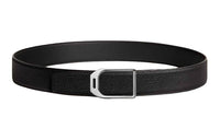 HERMES Double-Sided Design Smooth Buckle Leather Belts Men's Black Width: 3.8CM