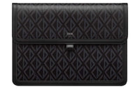 DIOR Hit The Road Diamond Canvas Cow Leather Patchwork Clutch Men's Black