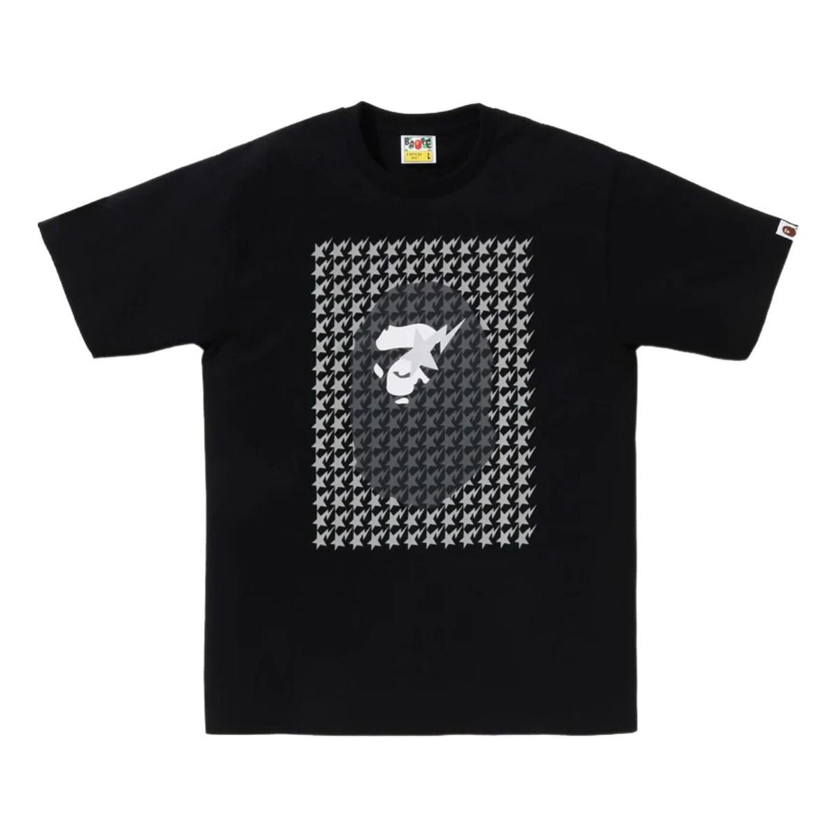 A Bathing Ape Sta Houndstooth Ape Head Tee 'Black Black' 1K80-110-035-BKXBK