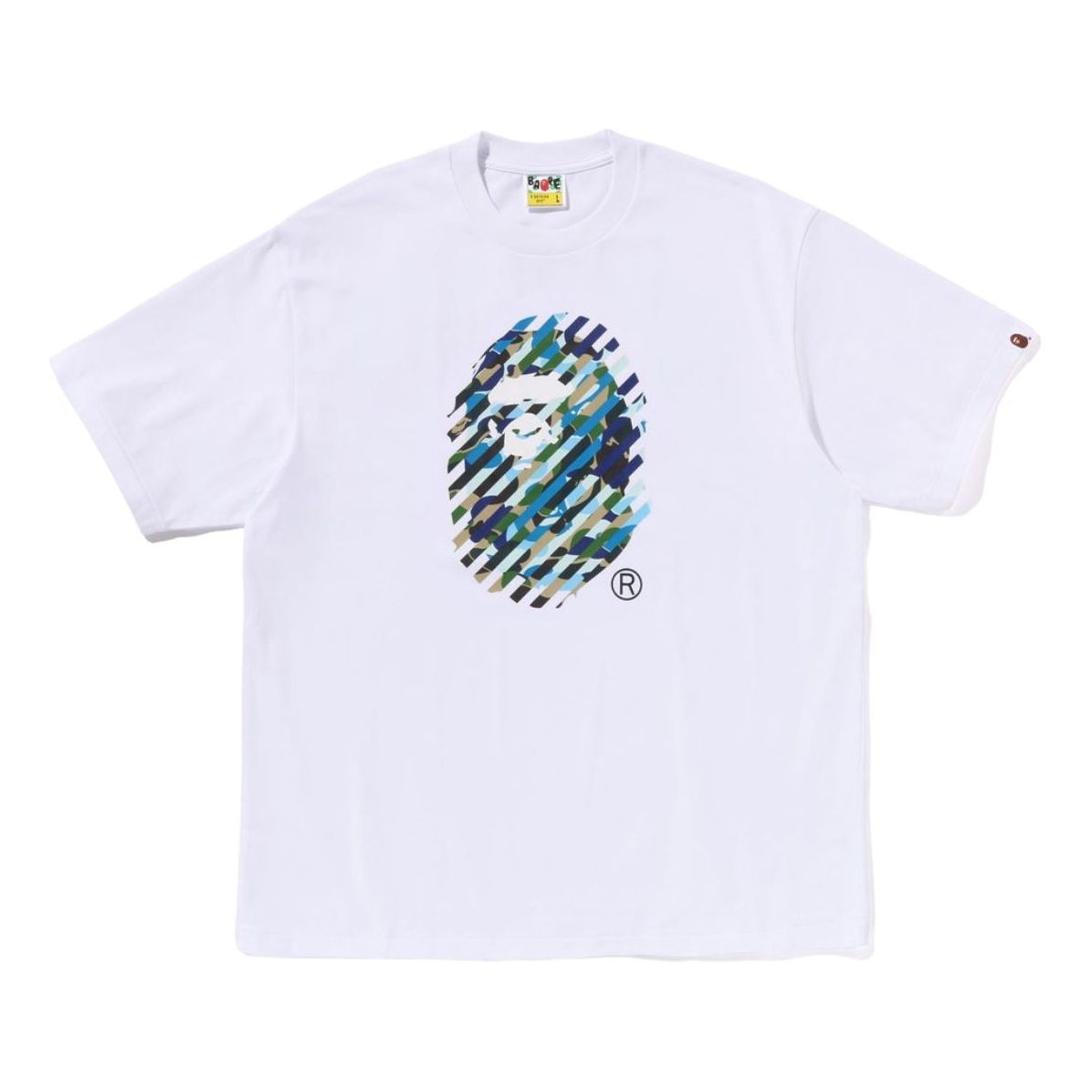 A Bathing Ape ABC Camo Illusion Ape Head Relaxed Fit Tee 'White' 1K80-110-344-WHITE