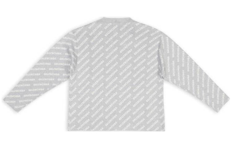 Balenciaga Mini Allover Logo Cardigan 'Light Grey White' 699822T32331461