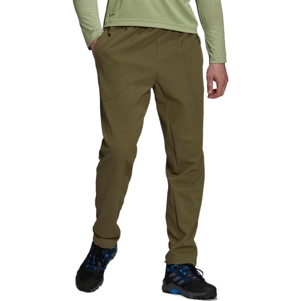 Men's adidas Solid Color Casual Sports Pants/Trousers/Joggers Brown Green HA2299