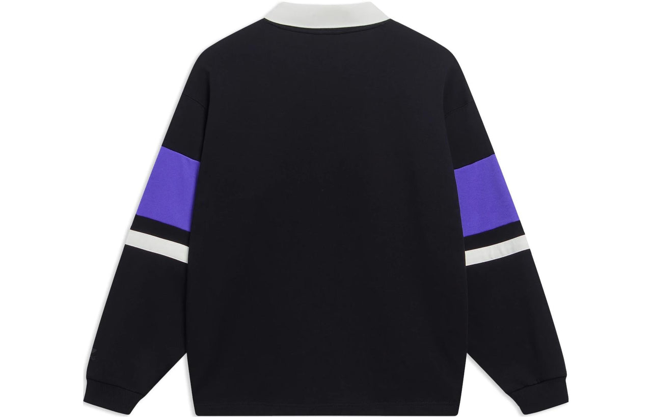 (WMNS) Li-Ning Graphic Color Block Polo Shirt 'Black Purple' AWDT544-2