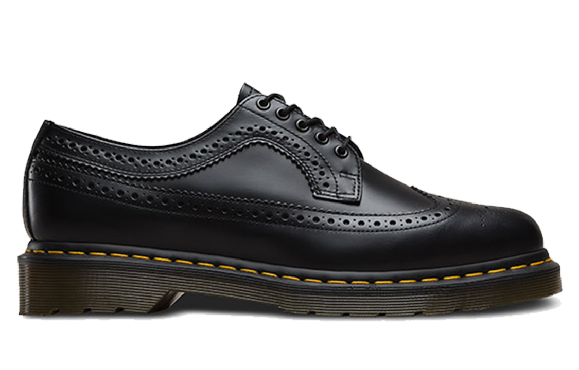 Dr. Martens 3989 Yellow Stitch Smooth Leather Brogue 'Black' 22210001