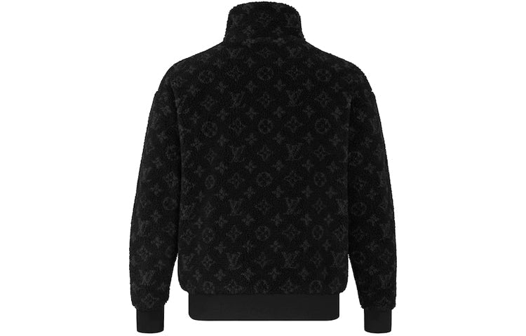 جاكيت LOUIS VUITTON LV Monogram Fleece Full Logo Zipper للجنسين باللون الأسود 1A5VFA