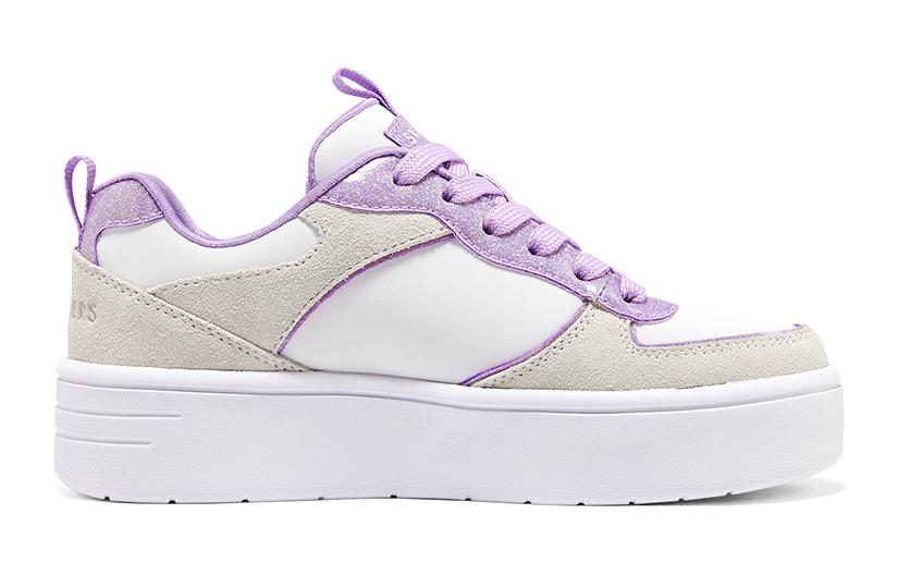 (GS) Skechers Court High 'White Beige Purple' 310194L-WLV