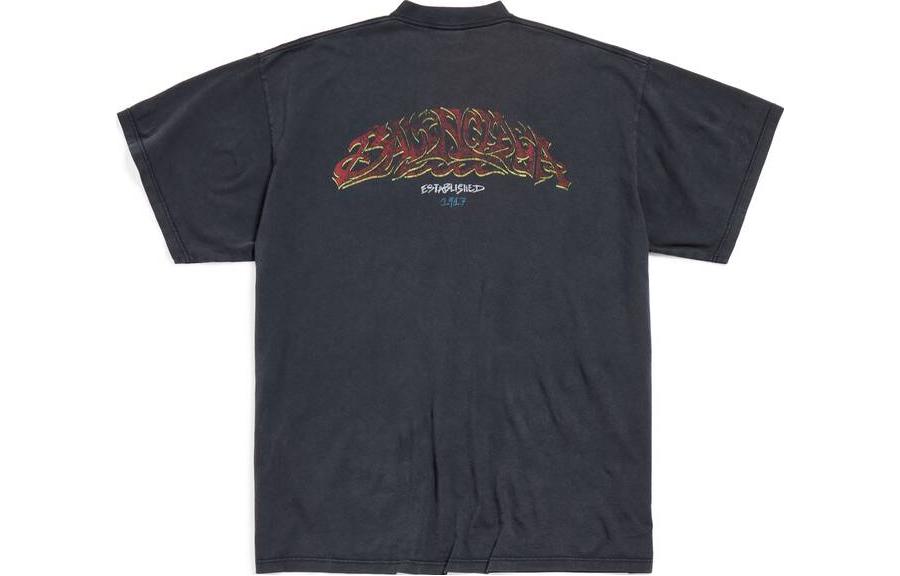 Balenciaga Offshore T-shirt Oversized 'Black Faded' 739028TPVM81568