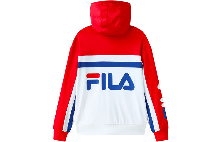 (WMNS) FILA Logo Knit Hooded Jacket 'Red' F11W128551F-RD