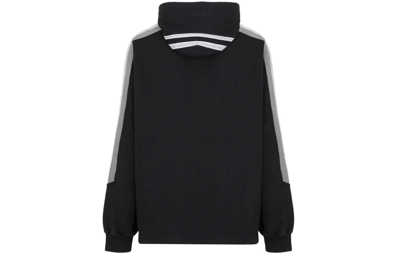 Balenciaga Sporty B Striped SLeeve Hoodie Oversized 'Black White' 704023TMVG23869