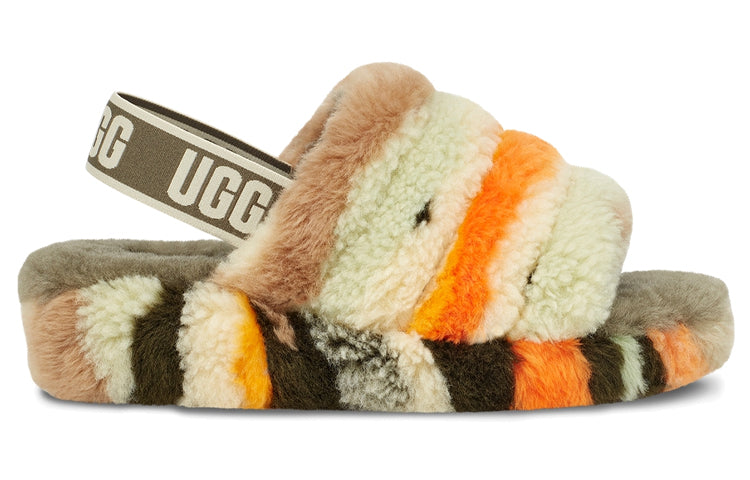 (WMNS) UGG Fluff Yeah Slide Cali Collage 'Olive Green' 1118164-OLV