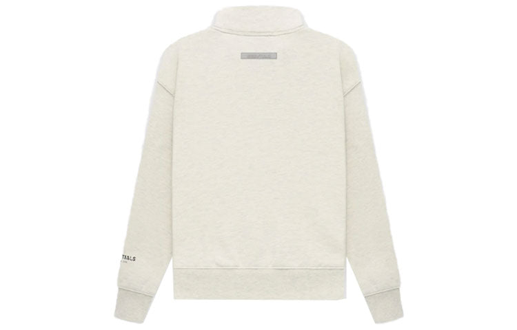بلوفر Fear of God Essentials خريف وشتاء 2021 برقبة دائرية ونقشة هيذر فاتح FOG-FW21-166