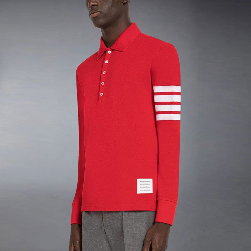 THOM BROWNE Collar Long Sleeve T-Shirt 'Red' MJP137G-07976-600