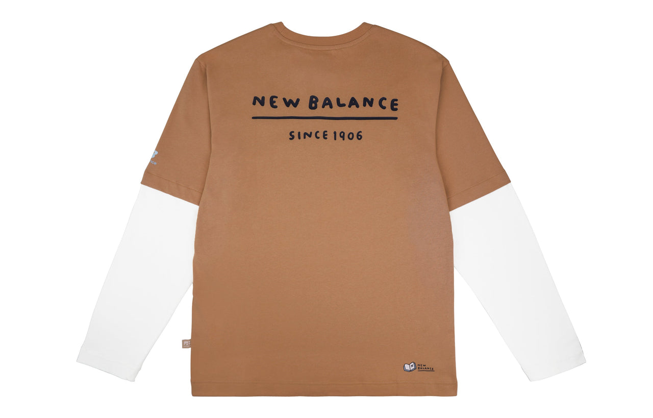 New Balance x Zero Per Zero Colorblock Long Sleeve Tee Asia Sizing 'Brown White' NDA47013-BEI