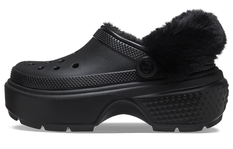 (WMNS) Crocs Stomp Lined Clogs 'Black' 208546-001