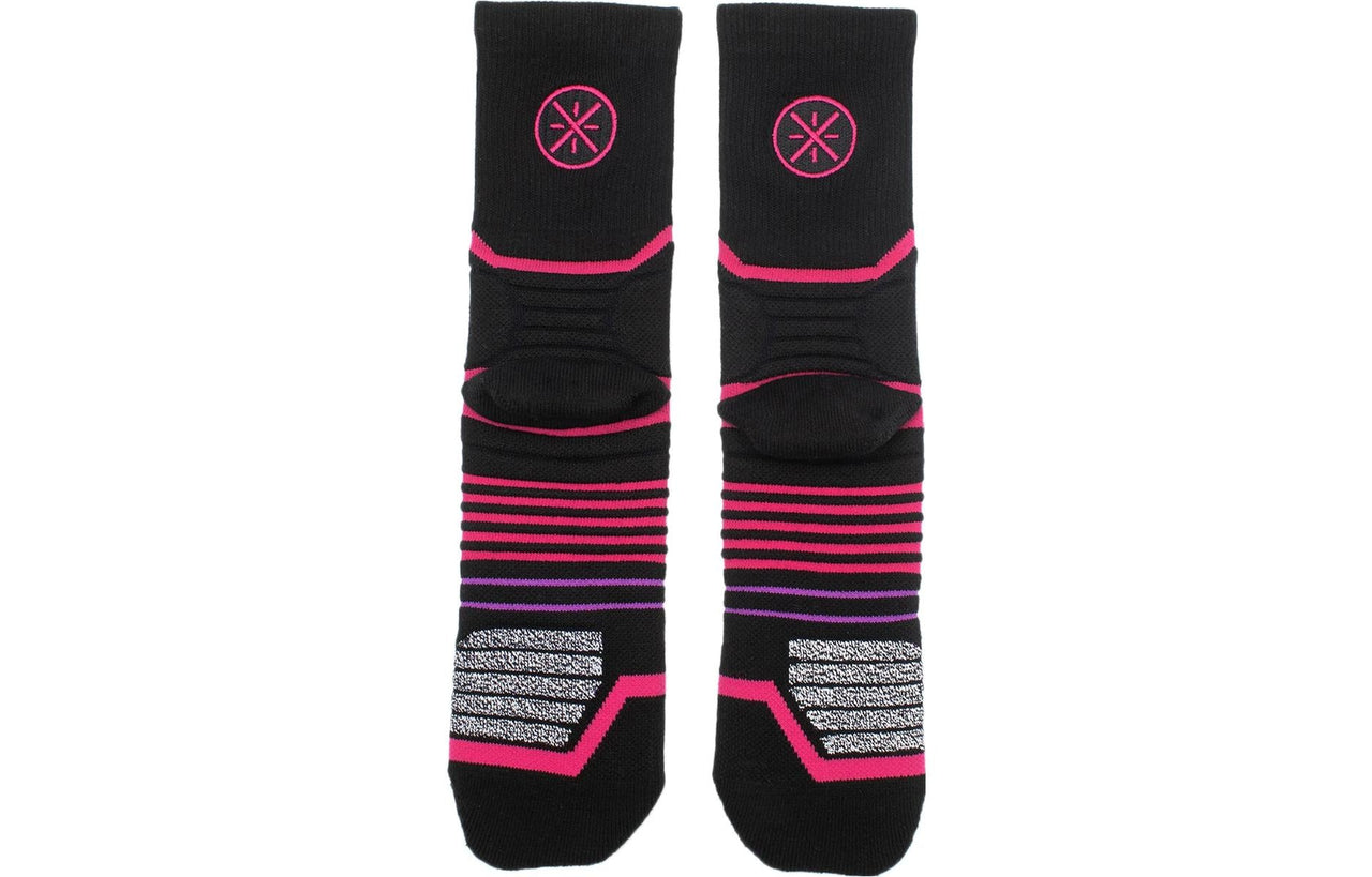 Li-Ning Way Of Wade Mid Cut Basketball Socks 'Black Pink' AWLT017-1