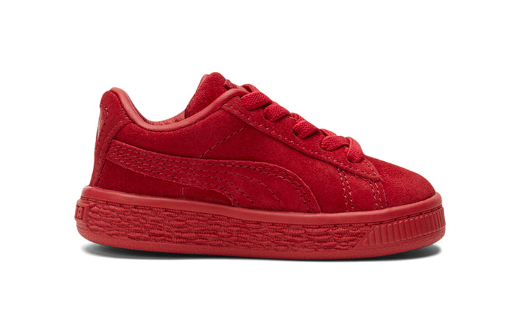 (TD) PUMA Suede Classic Mono Gold Casual Board Shoes Red 381572-01