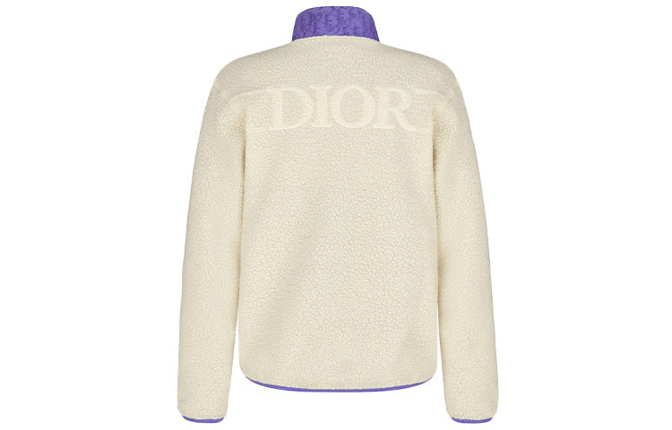 DIOR SS21 Oblique Print Technology Fabric Stand Collar Double-Sided Wearing Jacket For Men Navy 113J405A0678_C084