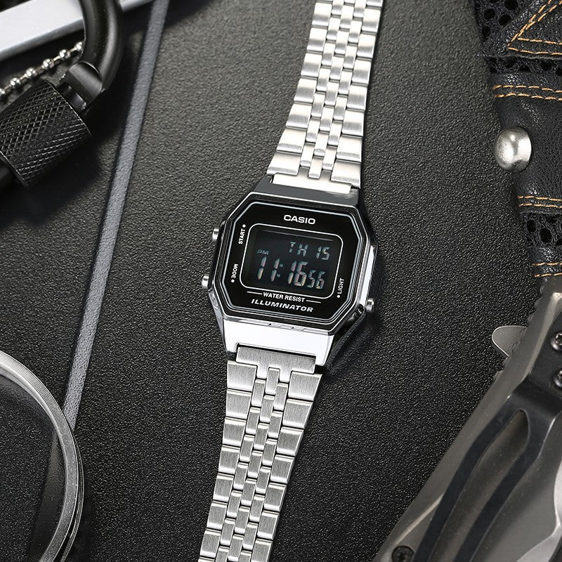 CASIO YOUTH Series Waterproof Quartz LA680WA-1B /Gold Unisex Mens Silver Digital LA680WA-1B-INTERNATIONAL