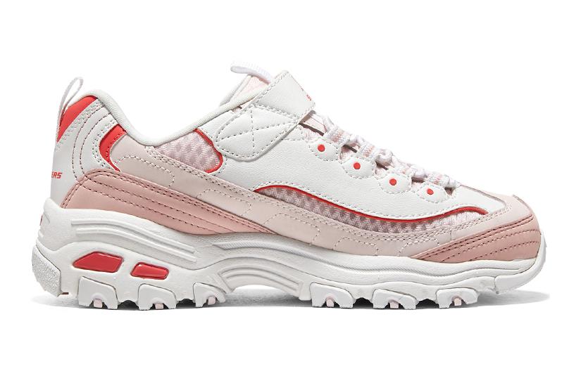 (GS) Skechers Dlites Chunky Shoes 'White Pink Red' 319001L-WPNK