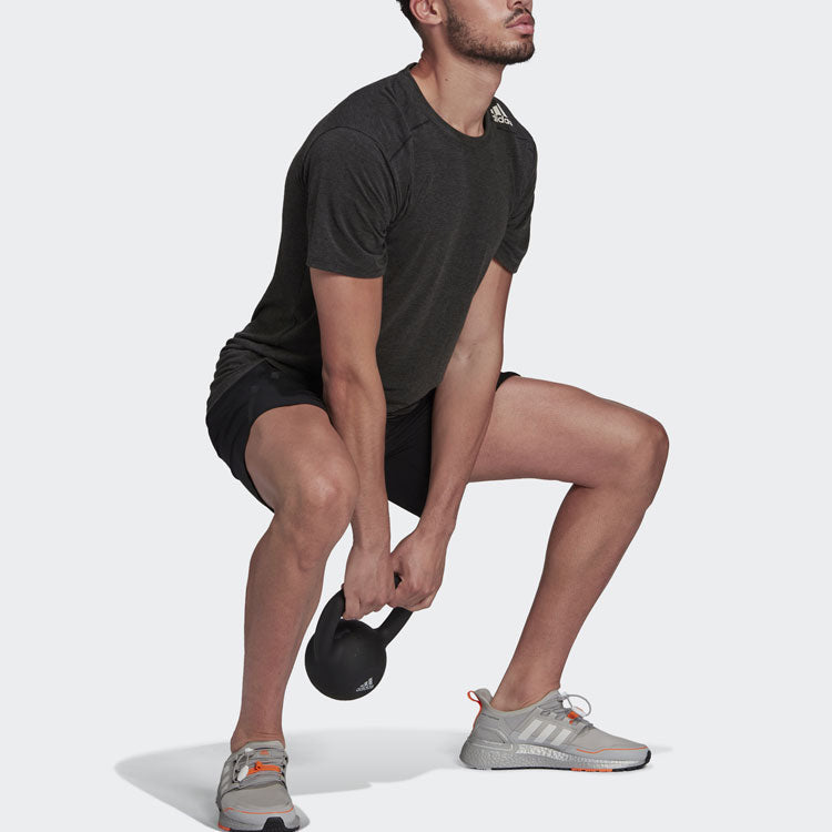 Men's adidas Sports Gym Round Neck Short Sleeve Black T-Shirt HB9204