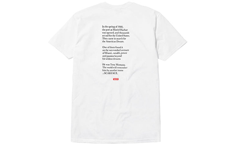 Supreme FW17 x Scarface Shower Tee White Crossover Short Sleeve Unisex SS18-0217