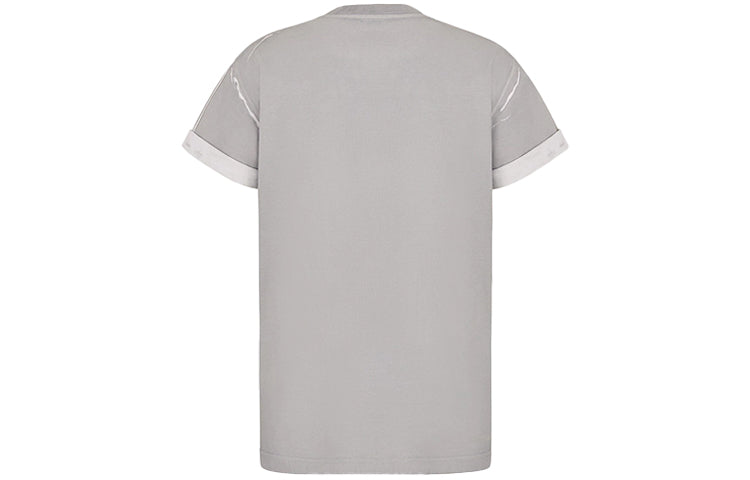 DIOR And Shawn Stussy Collaborative Letter Logo Print Oversized Short Sleeve For Men Grey 033J625E0554-C800