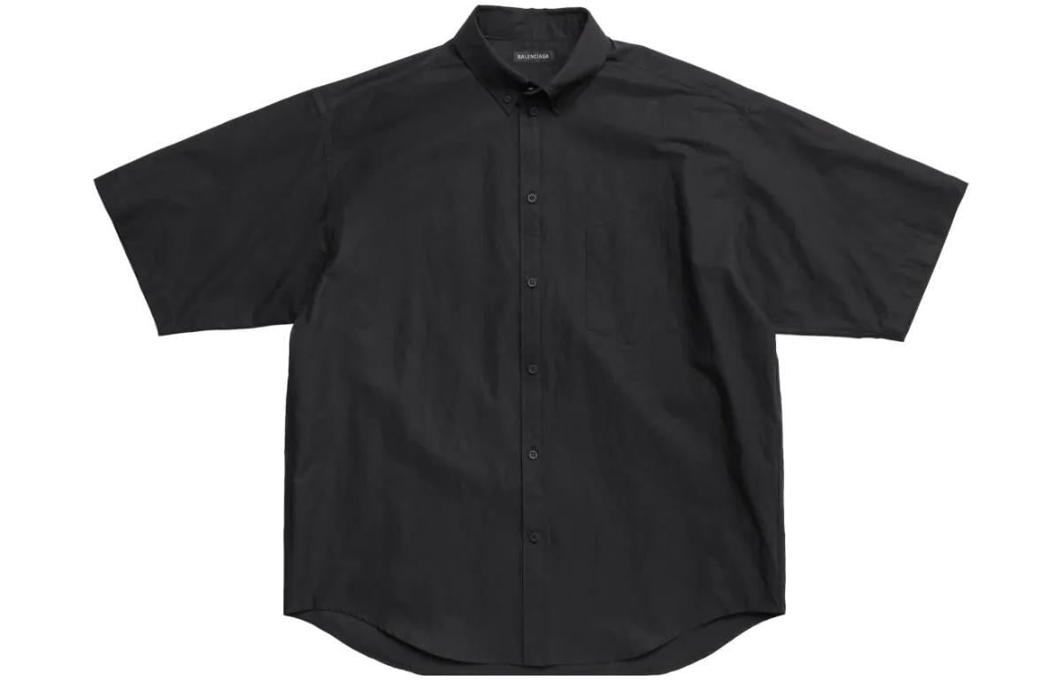 Balenciaga Tape Type Short Sleeve Shirt Large Fit 'Black' 738761TNM601000