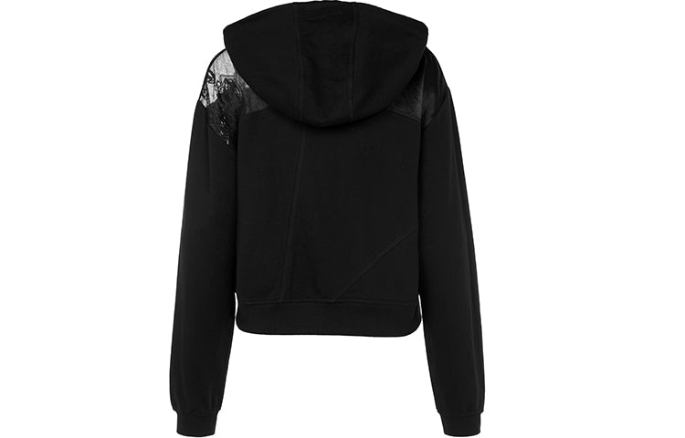 (WMNS) Alexander McQueen Printing Casual Hoodie Black 496334-RKC08-1000