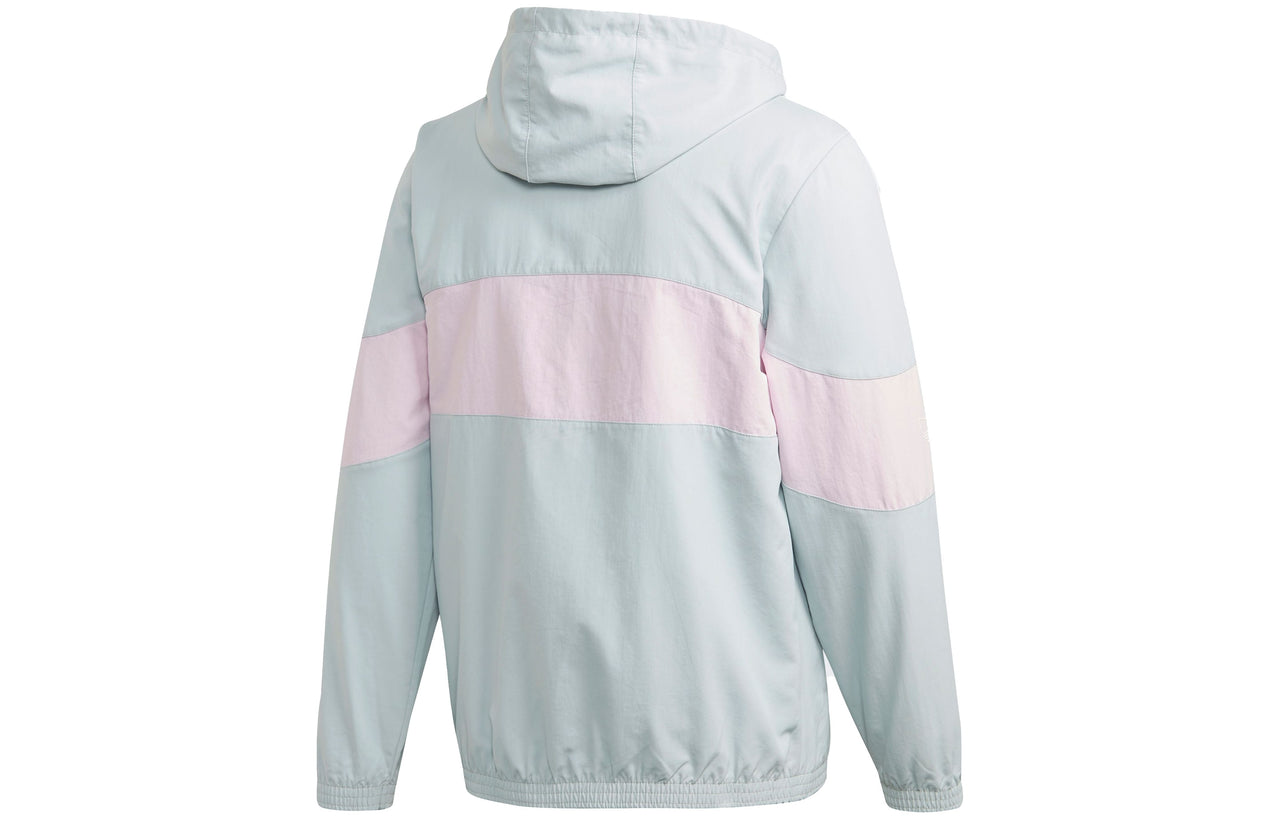 adidas originals hooded Windbreaker Colorblock Casual Sports Jacket Transparent Gray FM3891