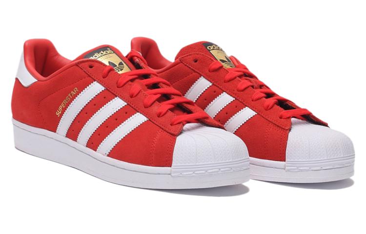 adidas Originals Superstar Suede Shoes 'Crystal White Red' S75140