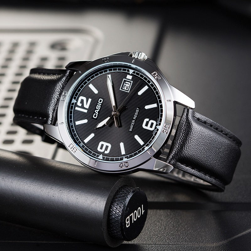 CASIO Quartz Couple Waterproof Black Analog MTP-V004L-1B<P-V004L-1B