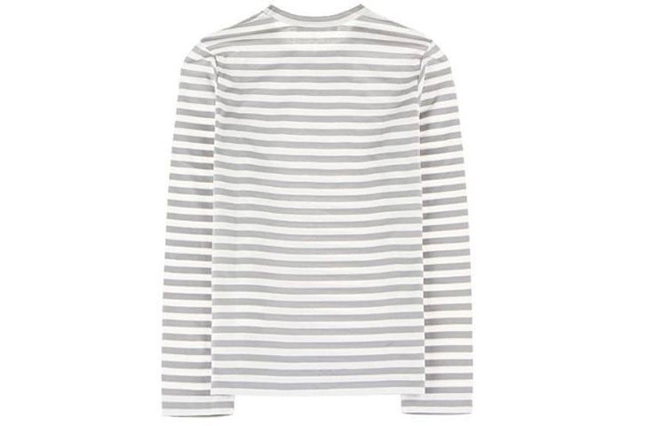 (WMNS) COMME des GARCONS PLAY Striped Mini Logo Tee 'Grey' AZ-T217-051-3