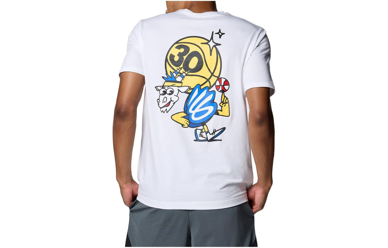 Under Armour Curry Dub Goat Basketball T-shirt 'White' 1379857-100