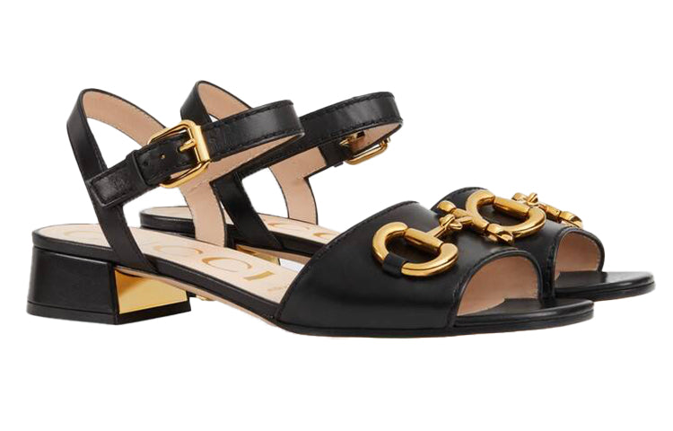(WMNS) Gucci Horsebit Black Sandals 655413-BKO00-1000
