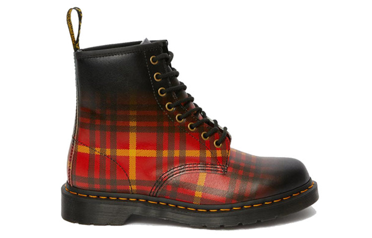 Dr. Martens 1460 Tartan Leather Boots Black/Orange/Red 25754102