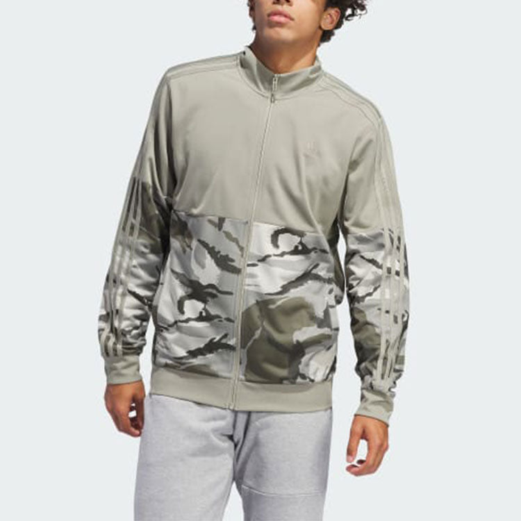 adidas Essentials Camo Tricot Track Jacket Asia Sizing 'Green' IT0558
