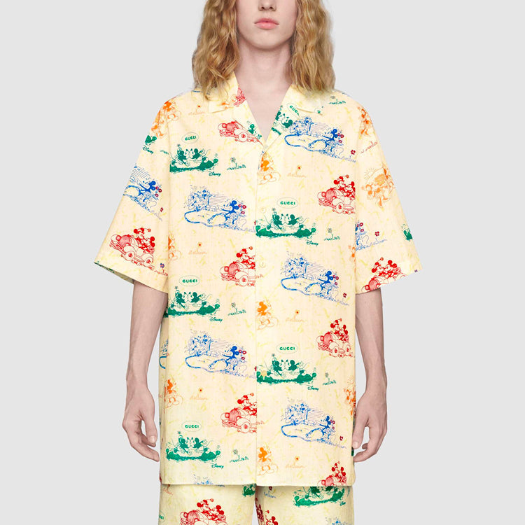 Gucci x Disney Oversized Bowling Shirt For Men White 601604-ZADGQ-9701