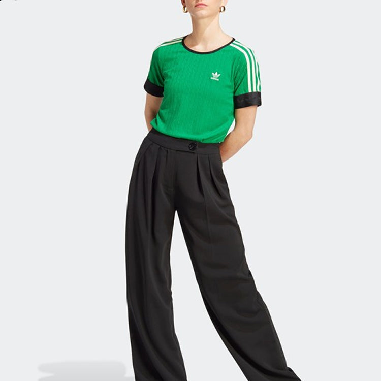 (WMNS) adidas originals SS23 adicolor 70s Knit T-Shirt 'Green' IK7844