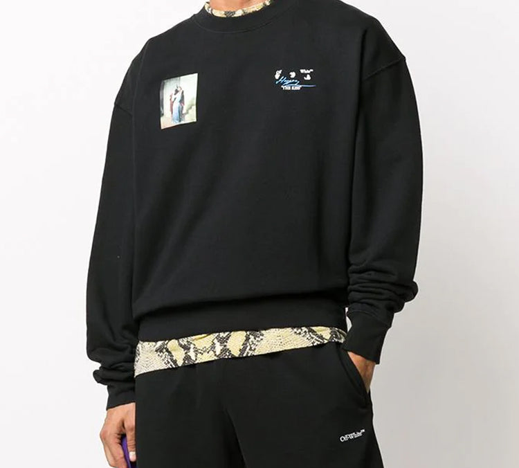 Off-White The Kiss Printing Sports Black OMBA035T20FLE0011061