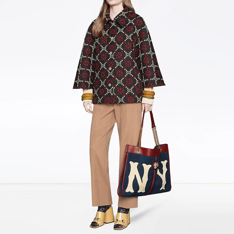 (WMNS) Gucci GG Diamond Wool Cape Coat 'Red Black' 543342-Z507-M1210